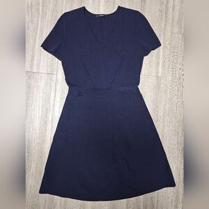 Elegant Ponte Navy Blue Women's Dress Size 6 Small - Medium